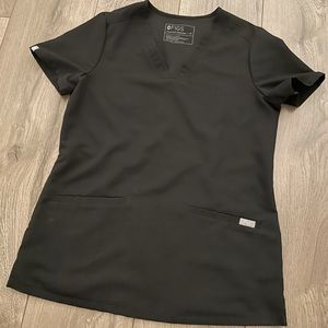 Figs Casma 3 Pocket ScrubTop Black XXS worn once!